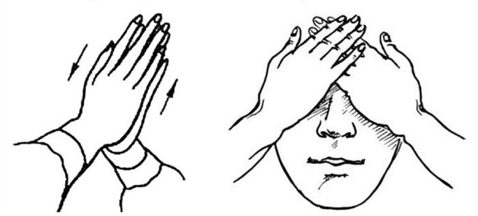Palming für die Augen mit schlechtem Sehen